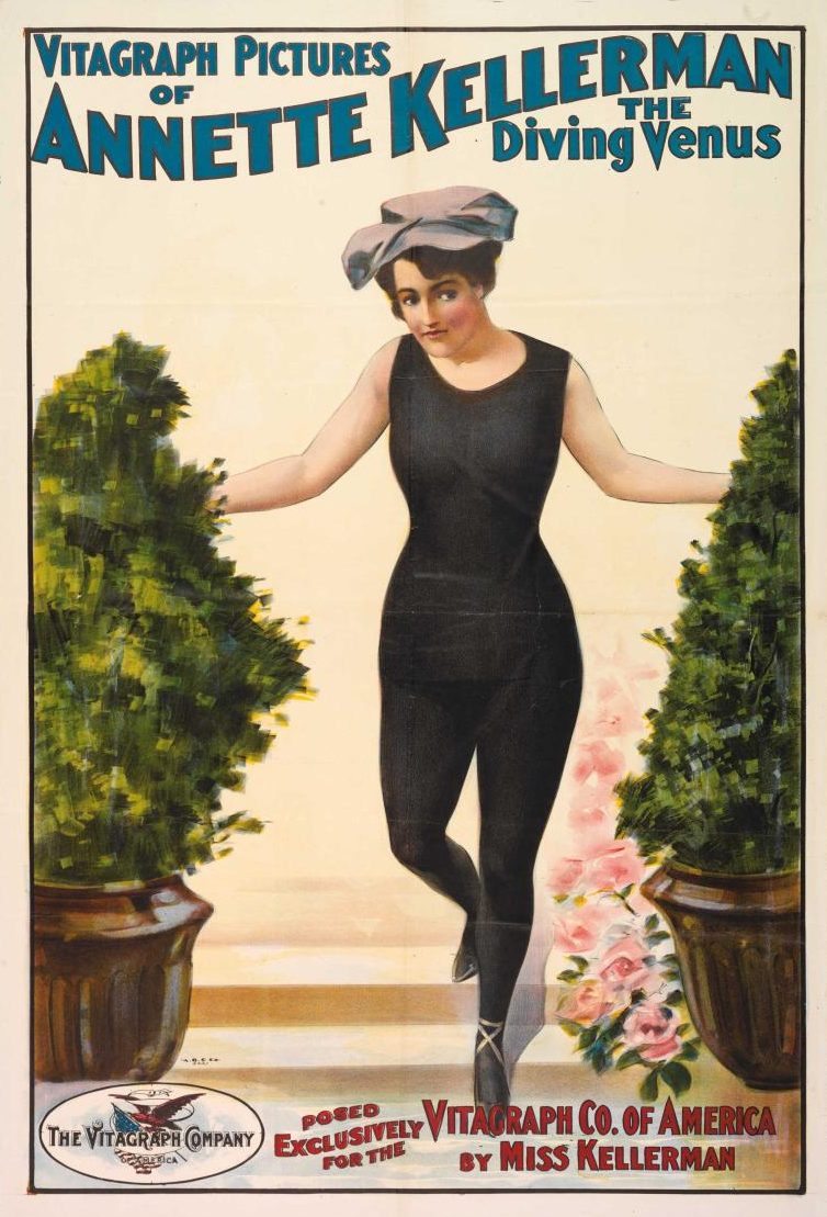 Poster of woman in old-fashioned swimming costume 