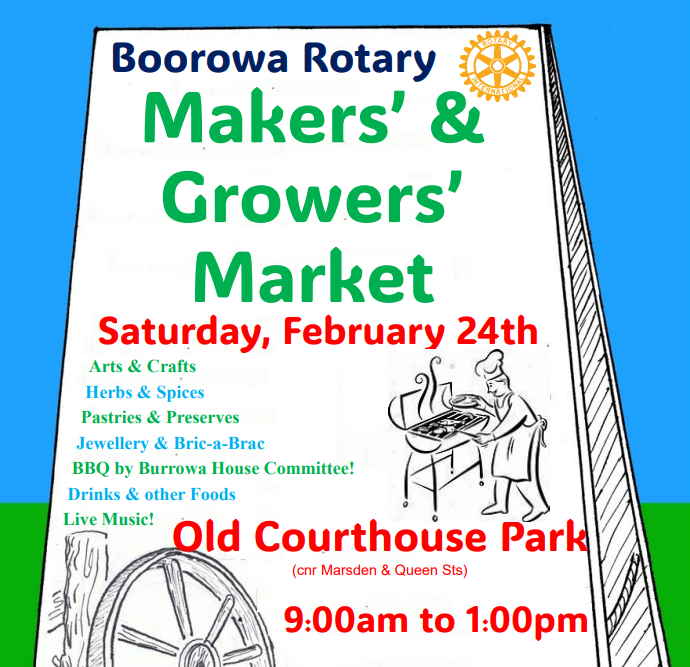 Poster for Boorowa Makers and Growers Market.