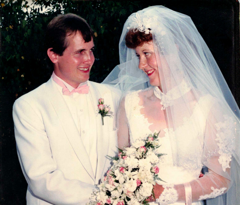 Jenny and Michael McReynolds on their wedding day.