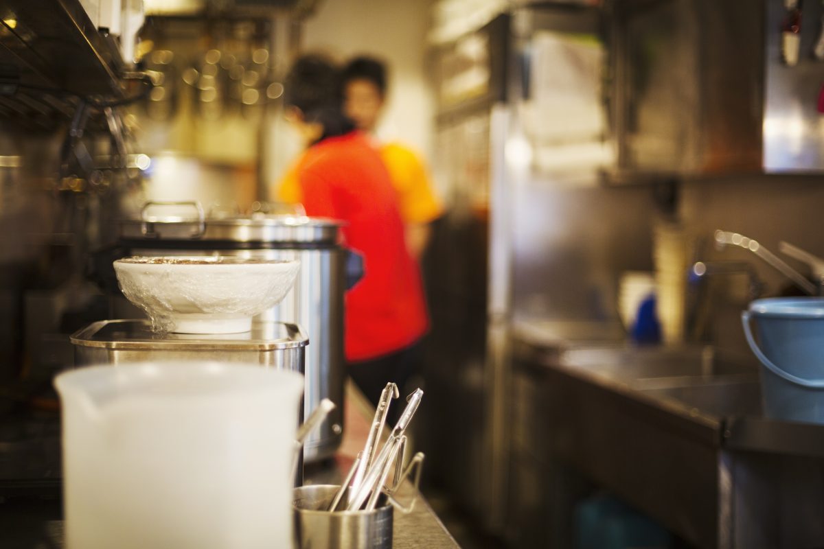 anonymous picture inside an eatery kitchen