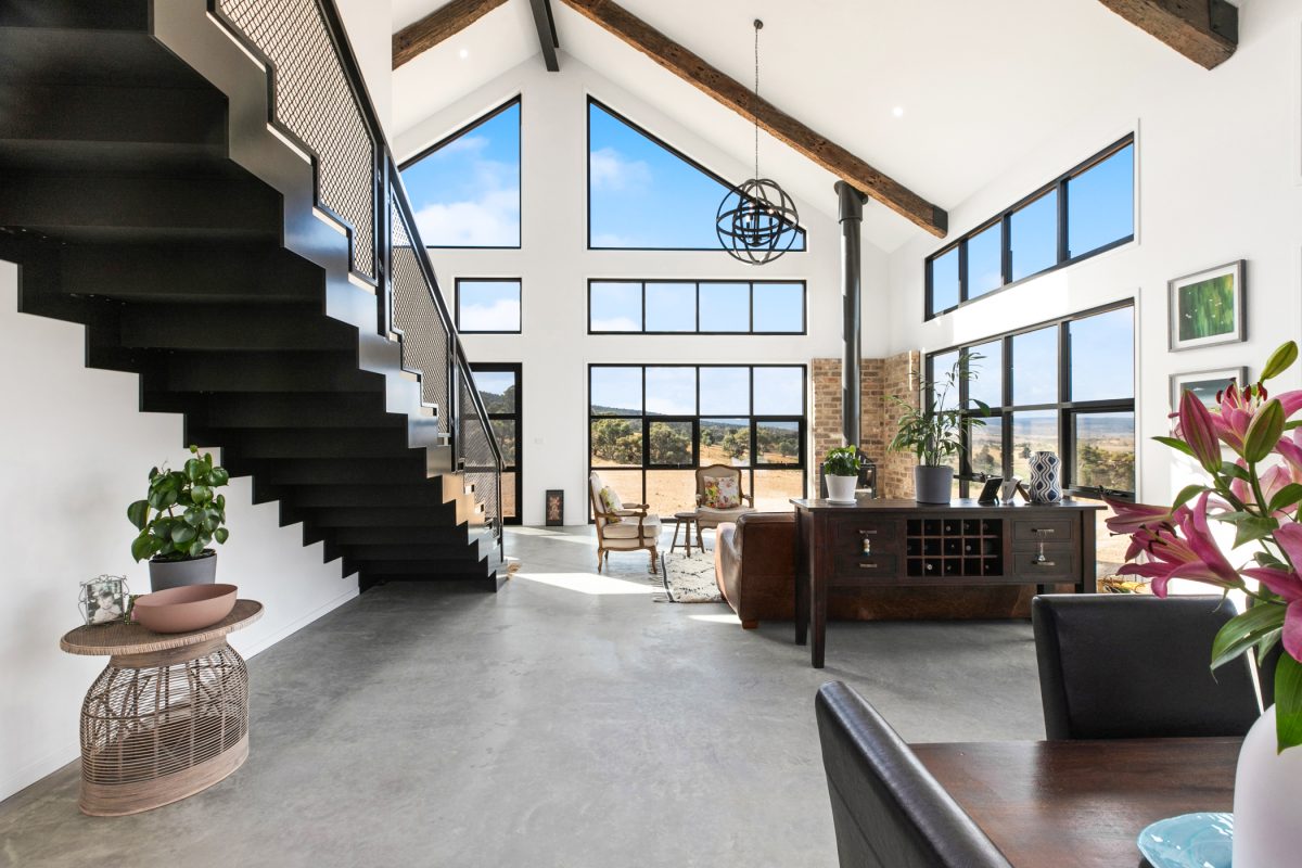 interior of home with big windows