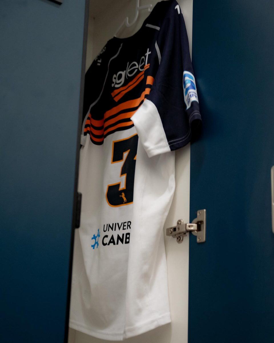 The Brumbies jersey of Sefo Kautai at AAMI Park. Photo: Brumbies Facebook.