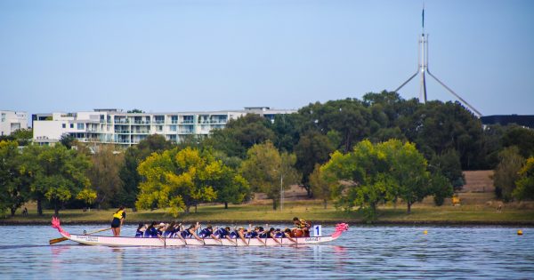 Lake Burley Griffin's dragon boats move in to new home after 12-year wait