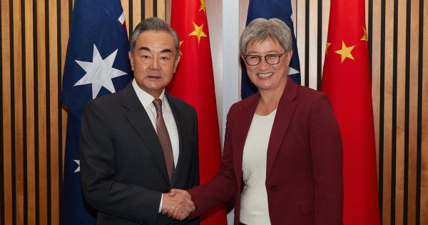 Penny Wong welcomes China’s Foreign Minister Wang Yi to Canberra