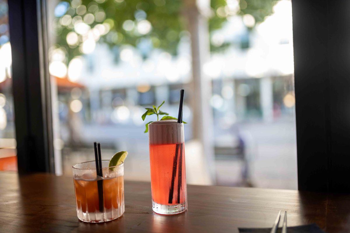 drinks on a table