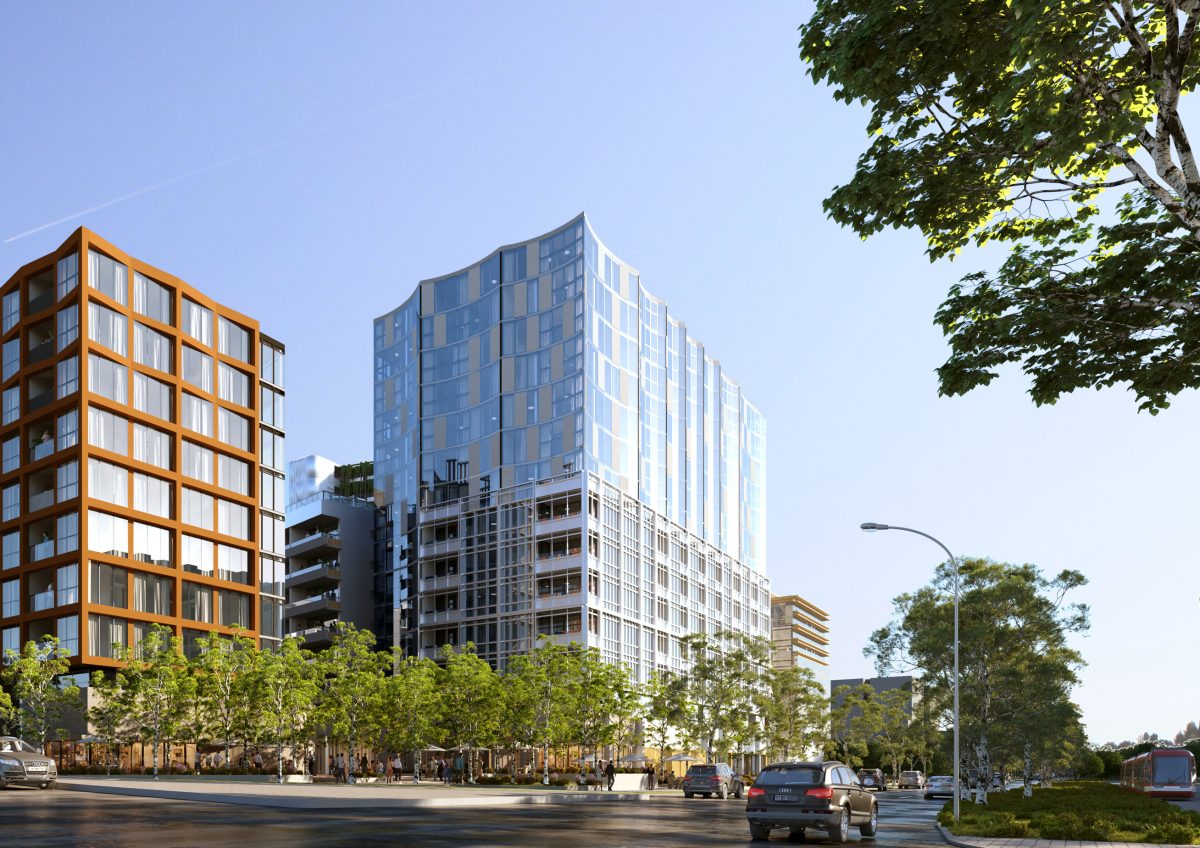 Artist's impression of the 220 Northbourne Avenue build-to-rent project.