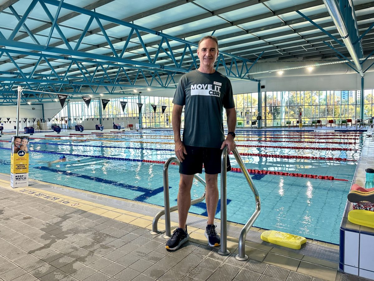 Nick Cox at a swimming pool