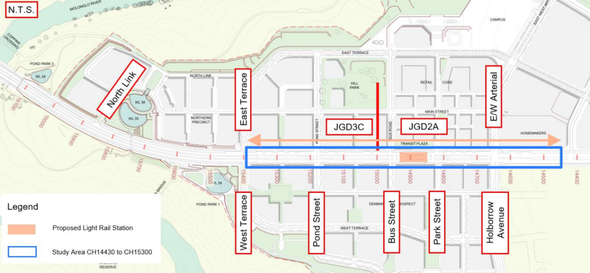 map of transit plaza at Molonglo Town Centre