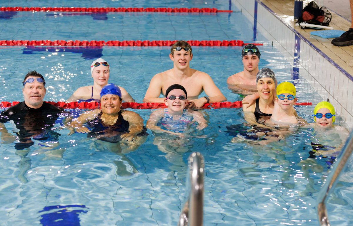 Swimmers in a pool