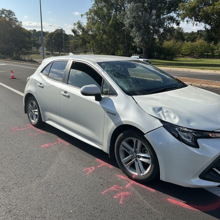 damaged car on Adelaide Avenue