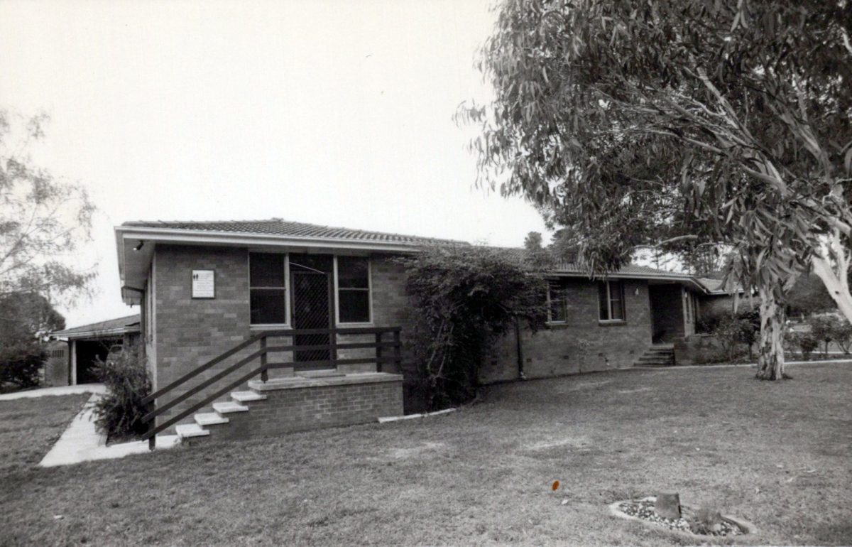 Black and white photo of house