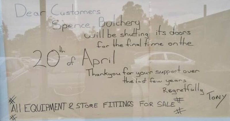 'I can't keep struggling': Spence Butchery to close after 30-plus years