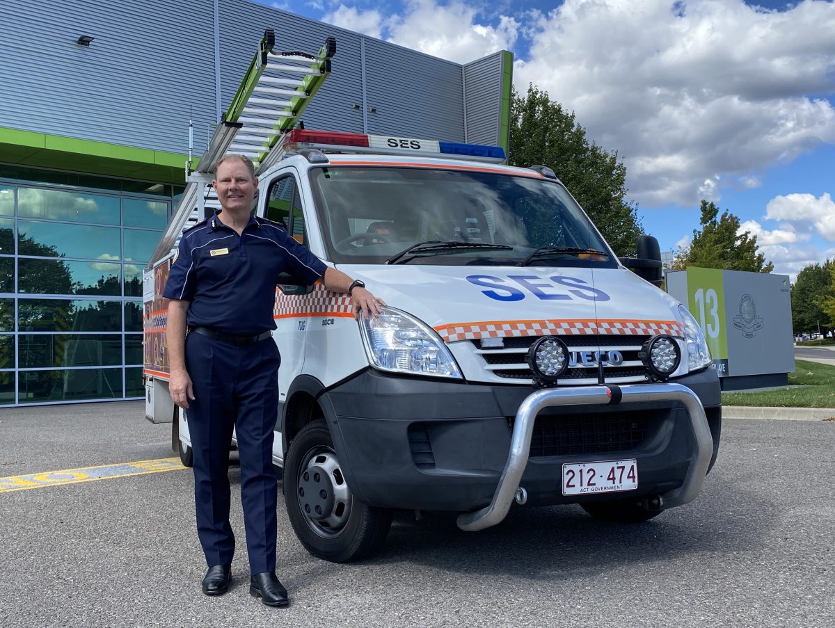 Anthony Draheim with SES vehicle