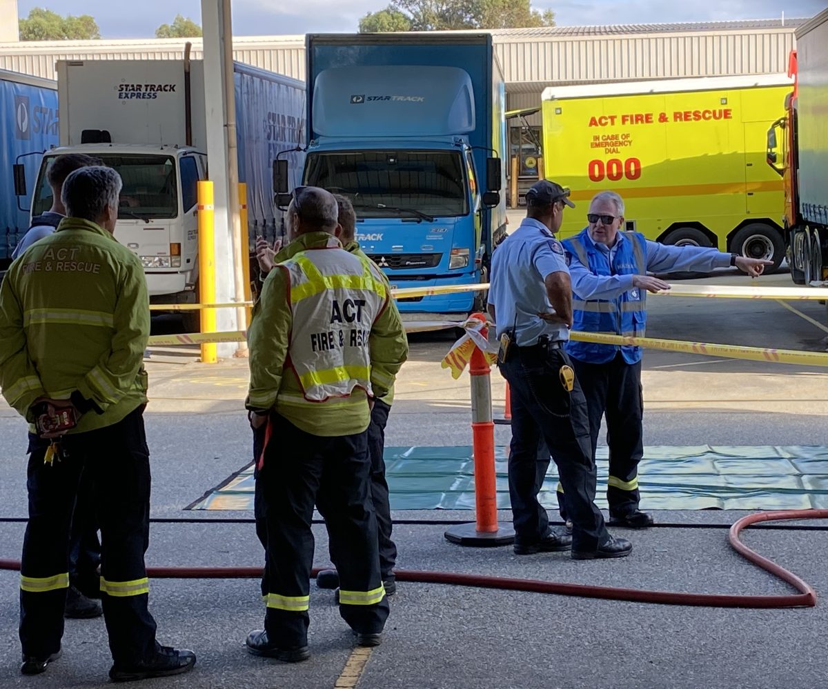 Hazmat crews at Fyshwick post office