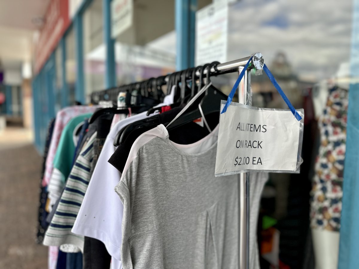 clothes on a rack