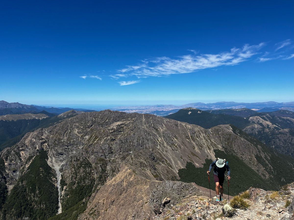 Spectacular views on the New Zealand record breaking walk by Tom Bartlett and Maddie Wait. Photo: Supplied.
