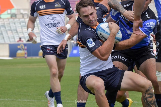 Brumbies winger Corey Toole with the ball