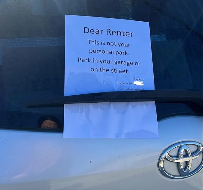 note left on car