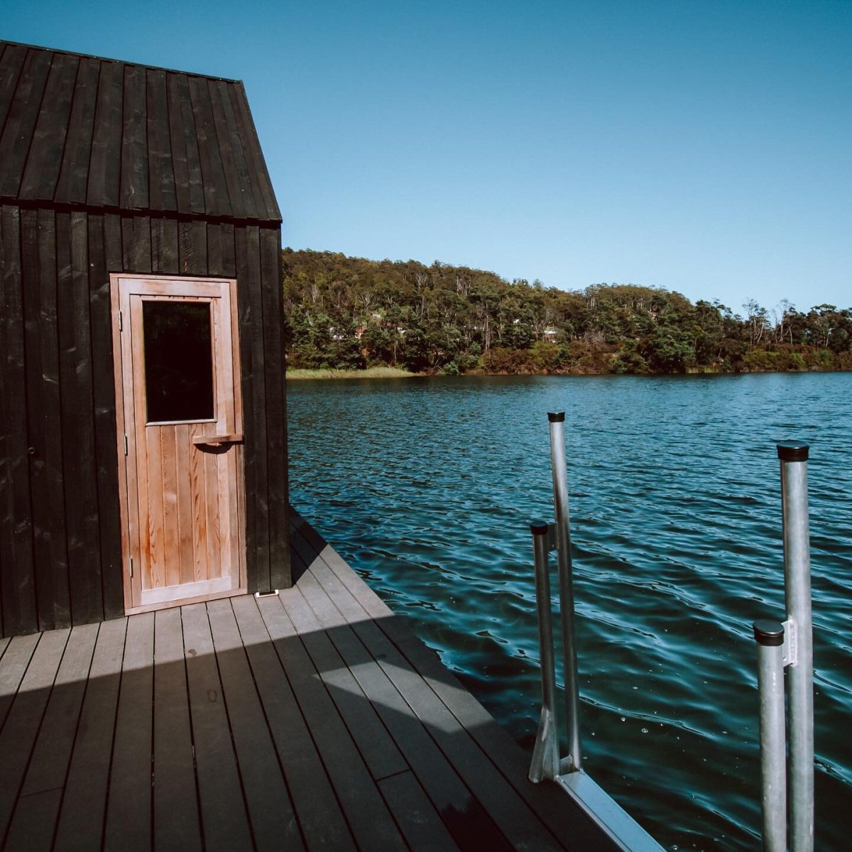 sauna on lake