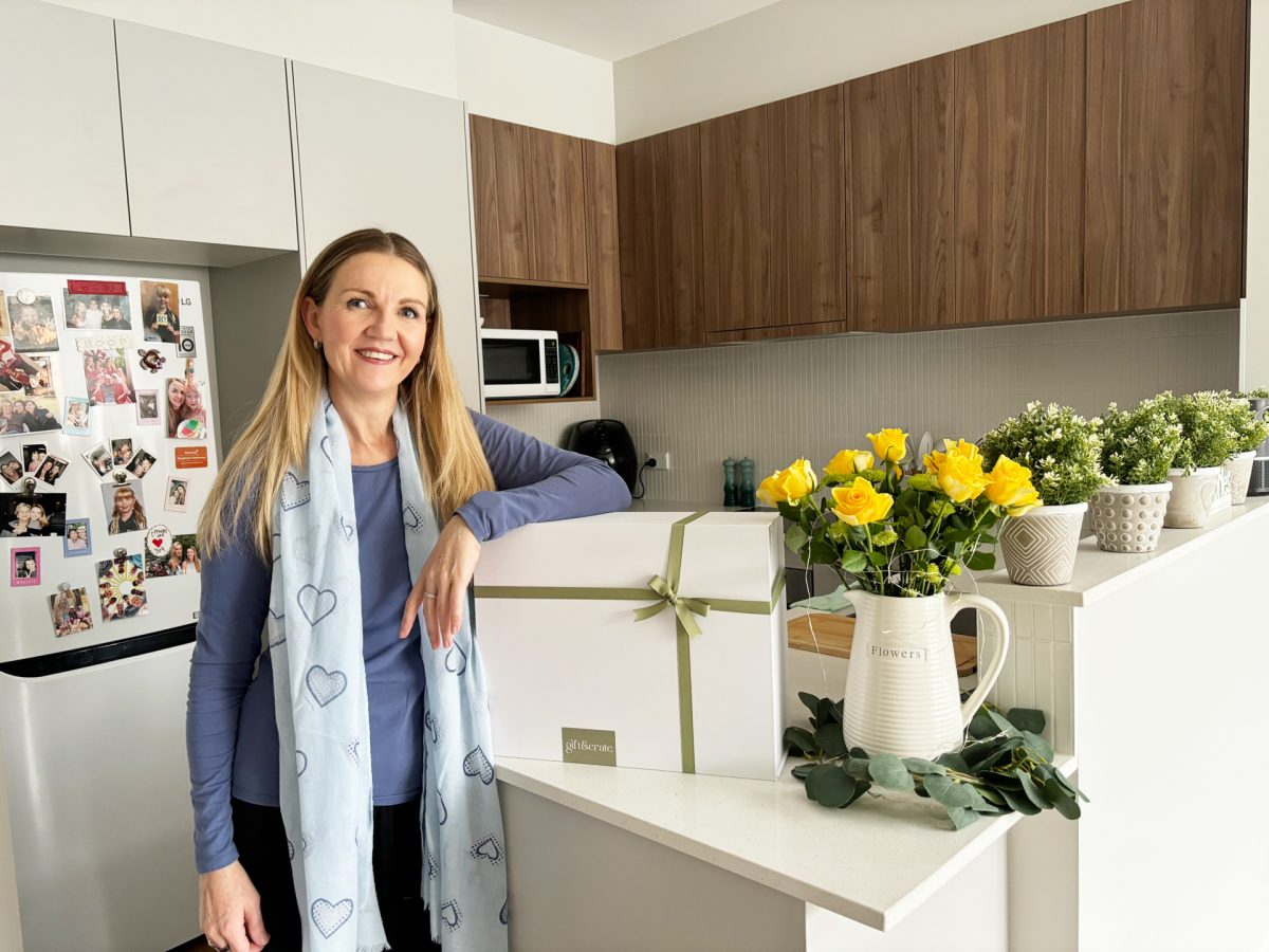 woman in her new kitchen