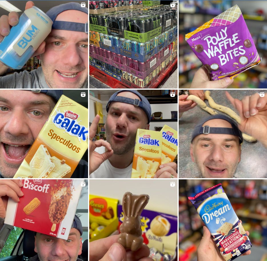 montage of Dejan with imported products