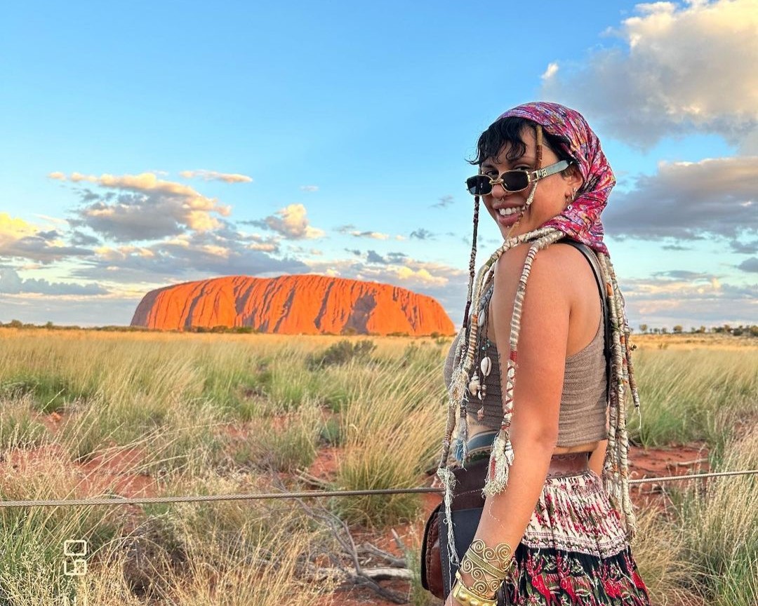 woman at Uluru
