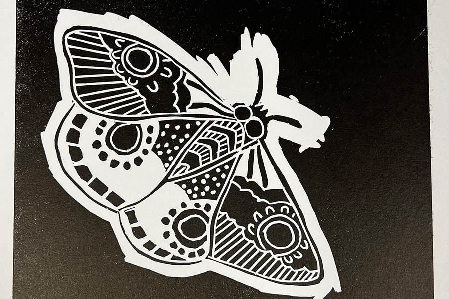 Black and white moth print