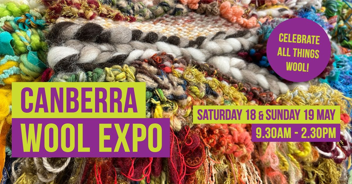 A banner for the Canberra Wool Expo