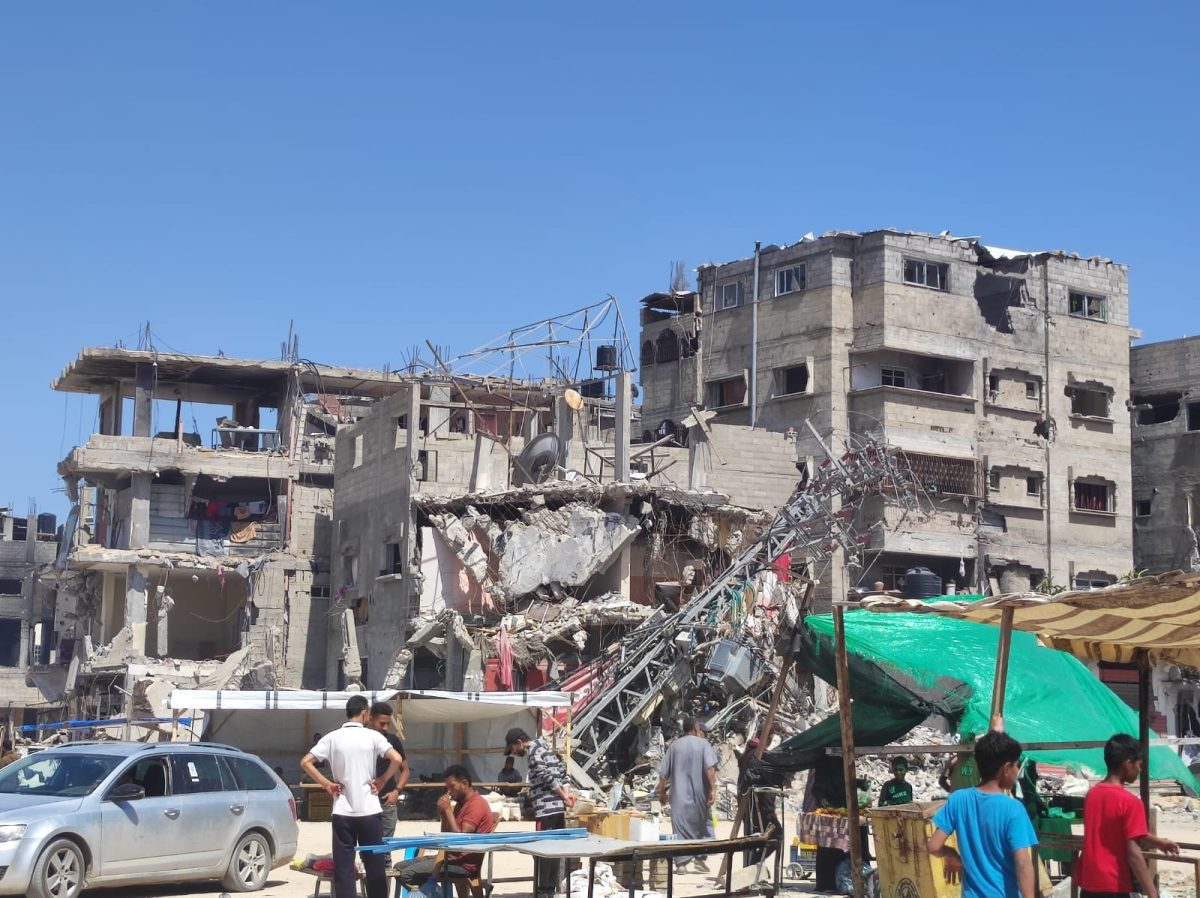 bombed building in Rafah May 2024