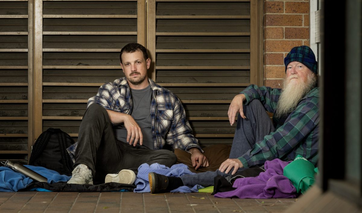 two men appearing homeless