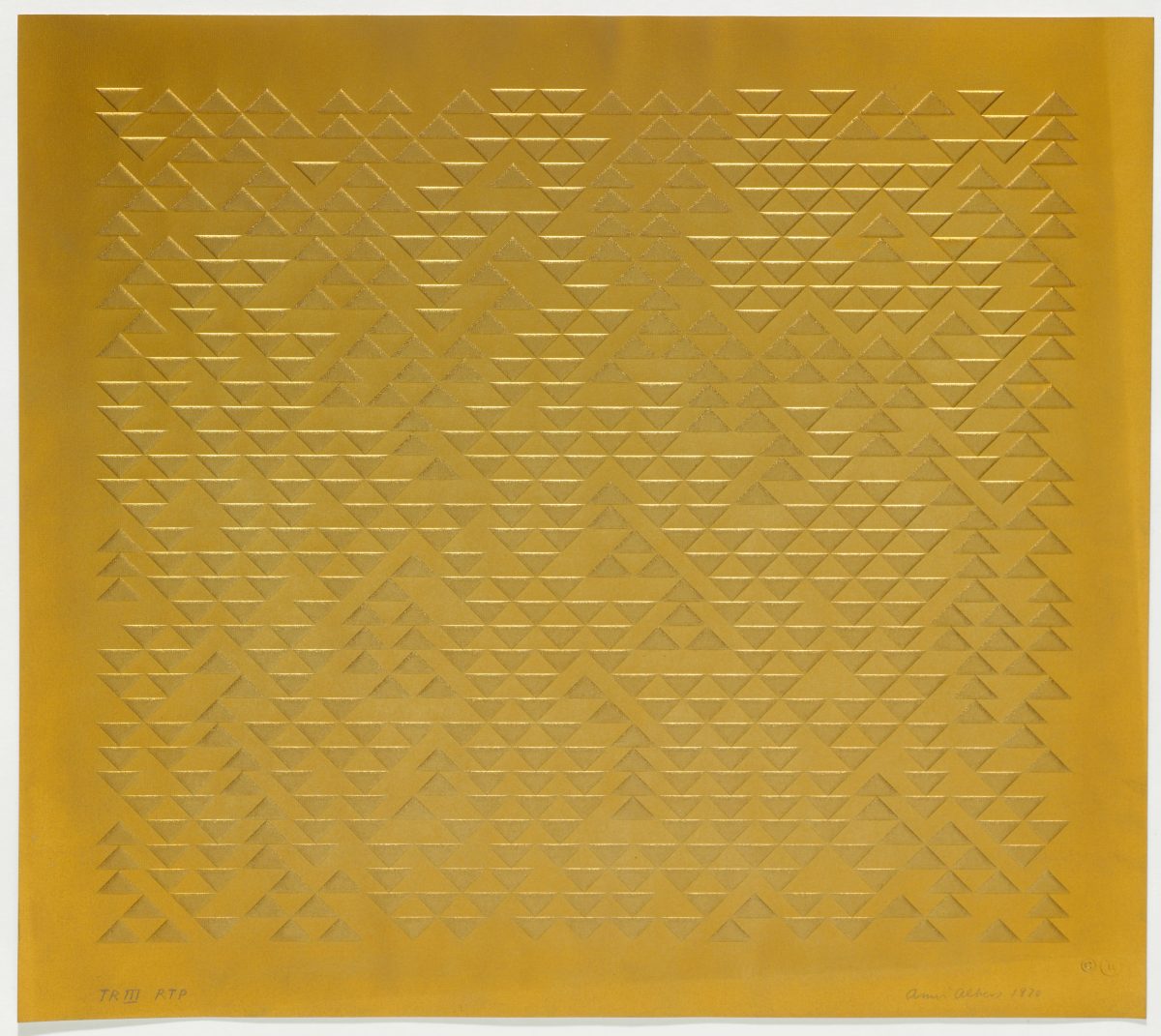 A golden square print