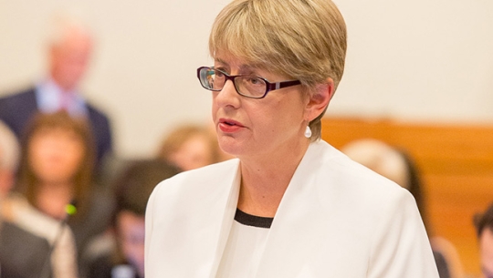 woman speaking at a royal commission