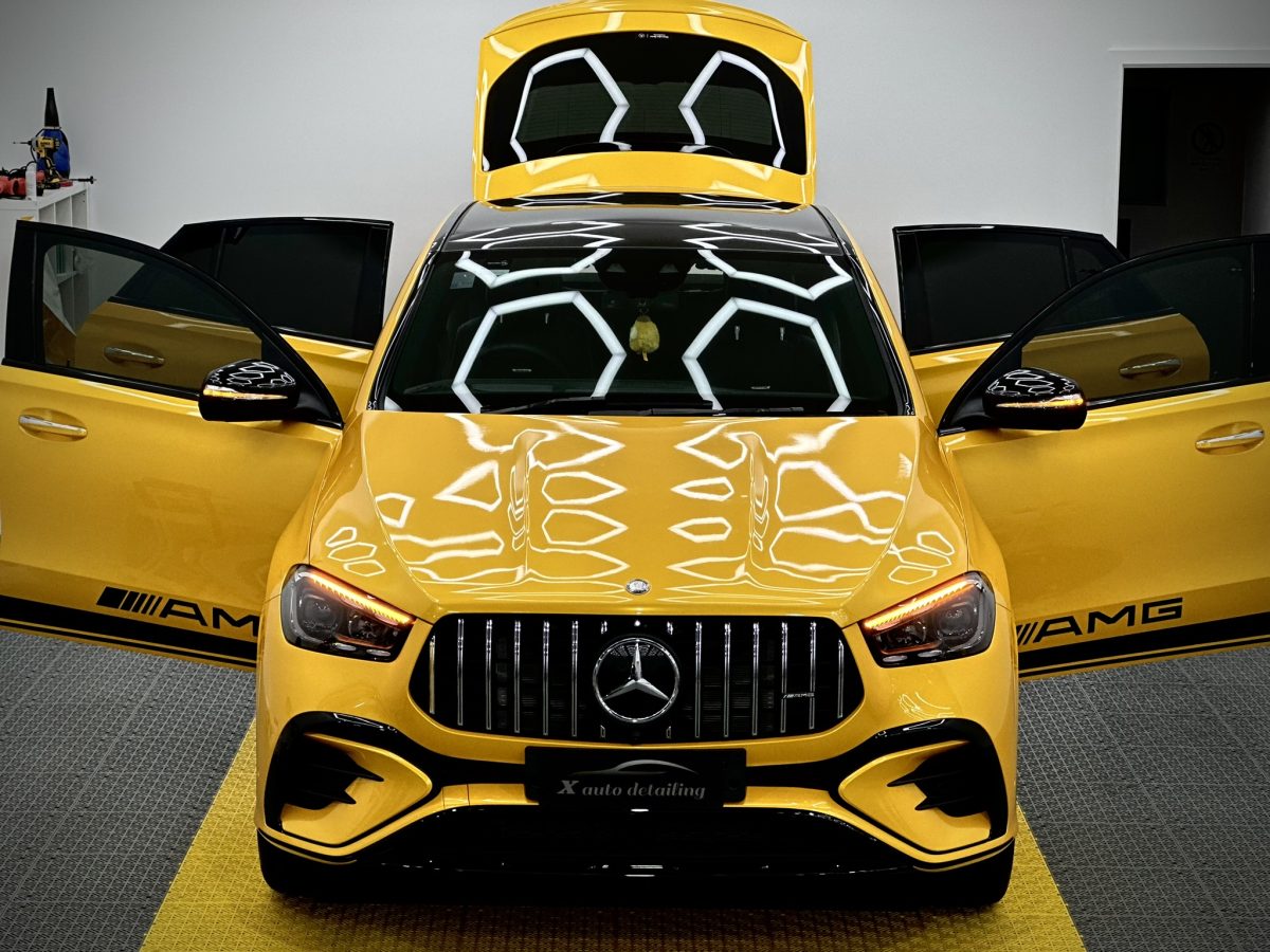 yellow mercedes