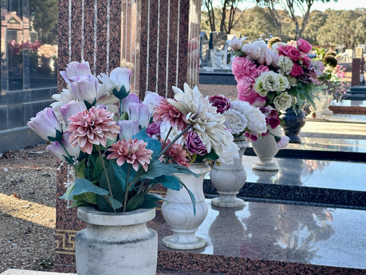 flowers on a grave