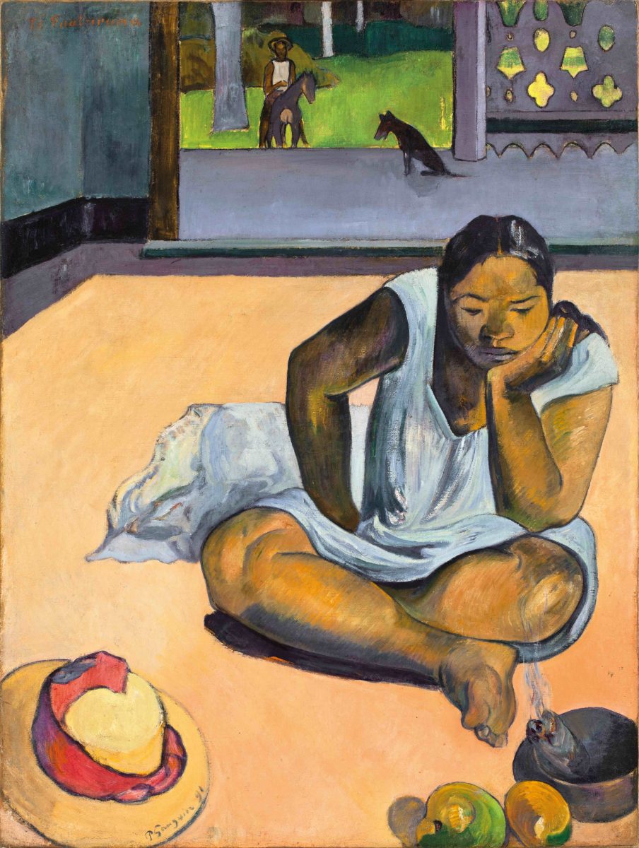 Single female figure in a room - Paul Gauguin's Te faaturuma (The brooding woman), 