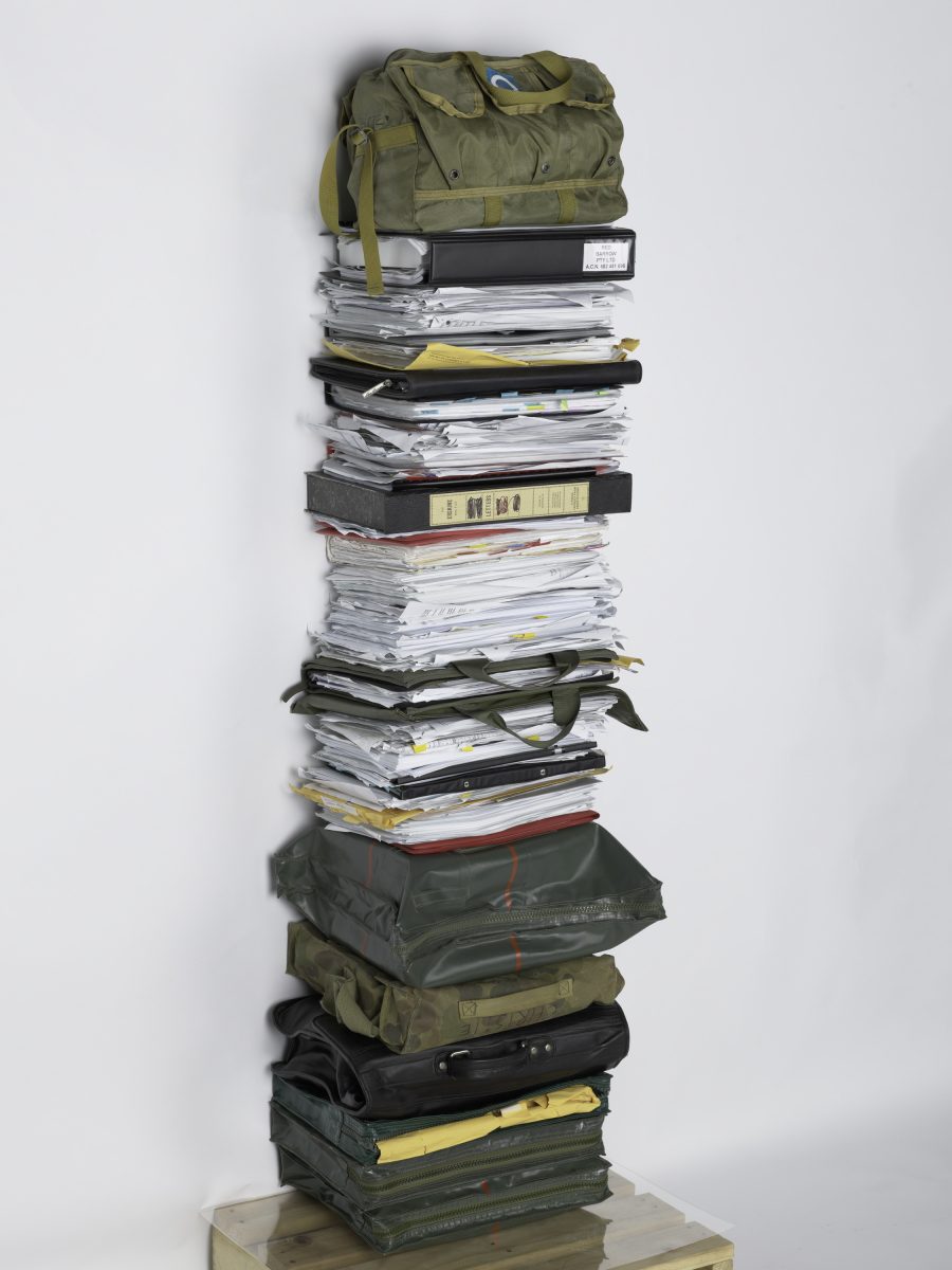 Tower of paper and books