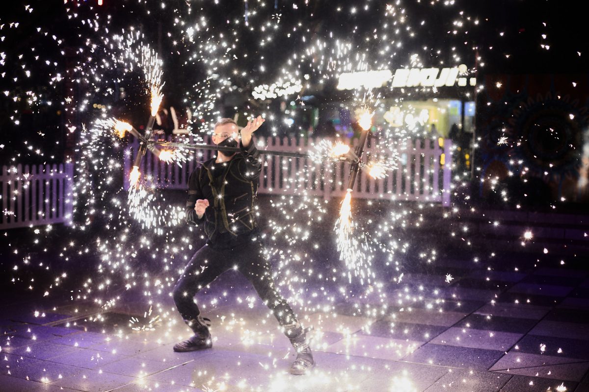 Fire dance display.