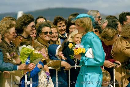 Princess Diana greeting fans