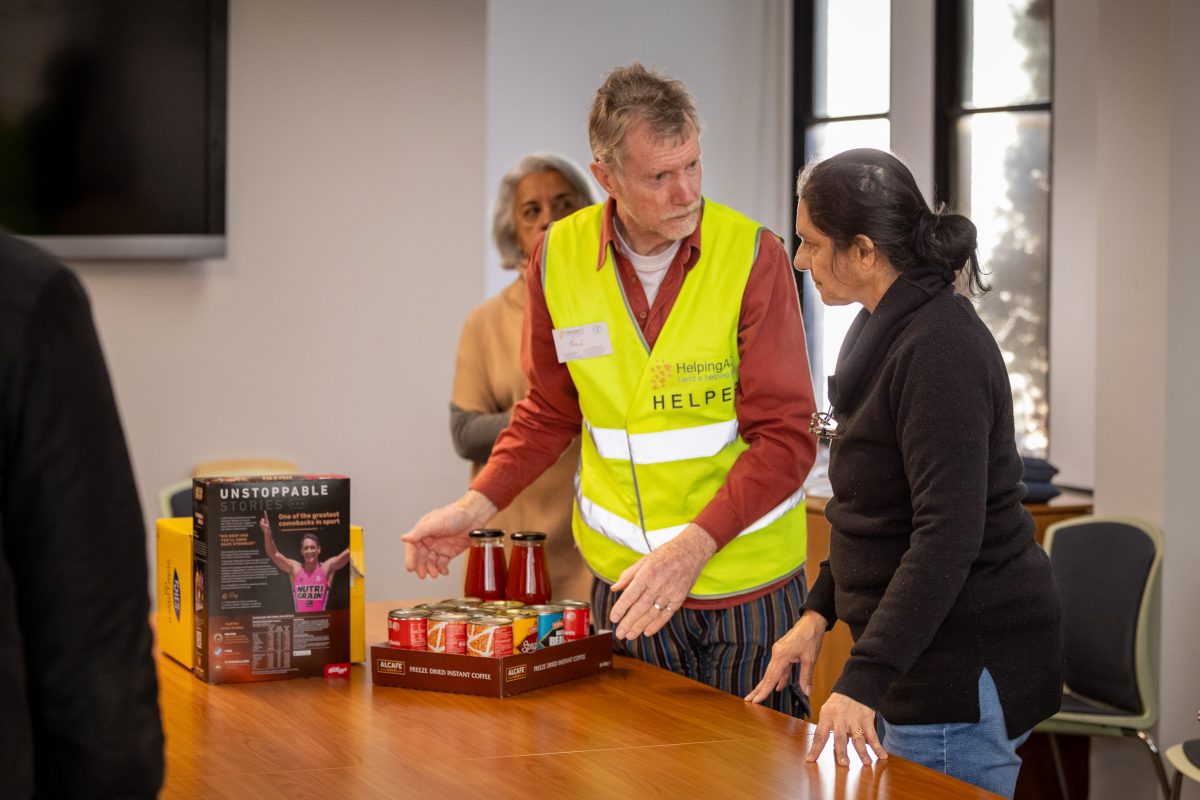 people packing food