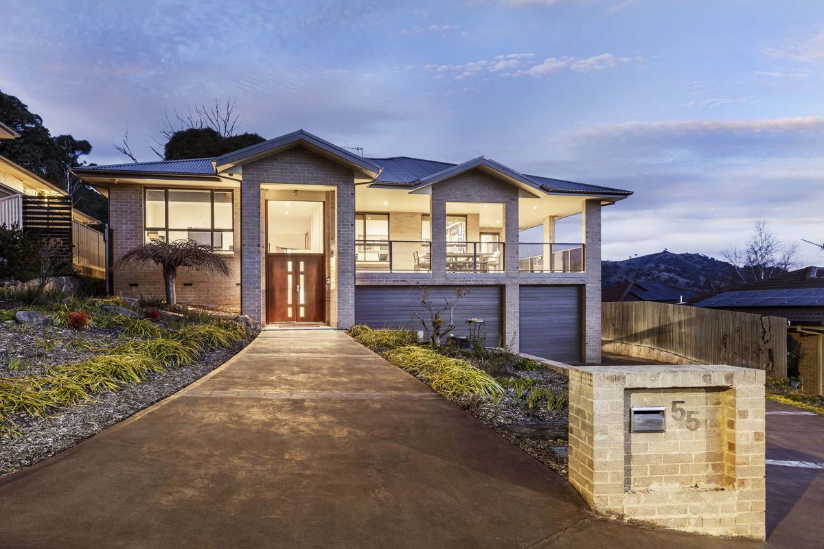 Large house with long driveway