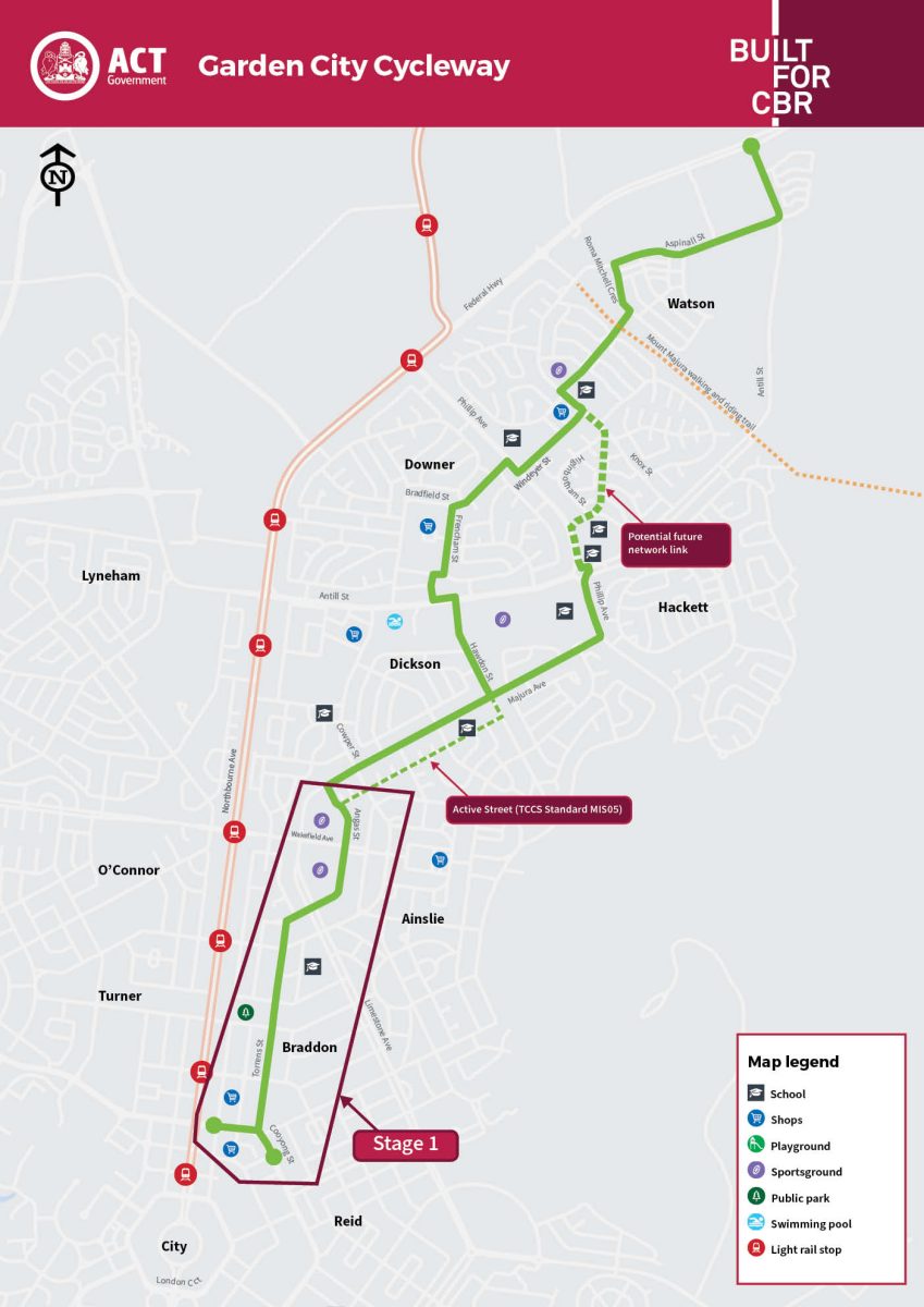 map of proposed cycleway route
