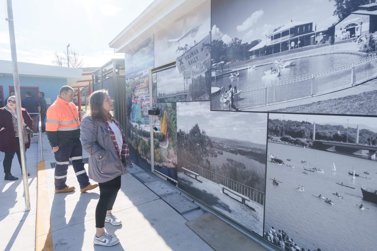 Yvette Berry looks at artwork 