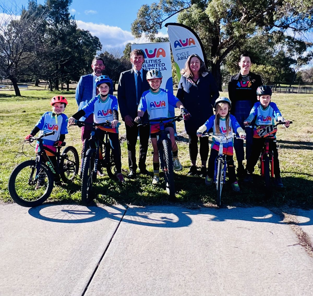 Group on bike path 