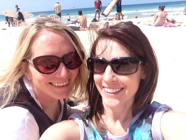 selfie of two women on a beach