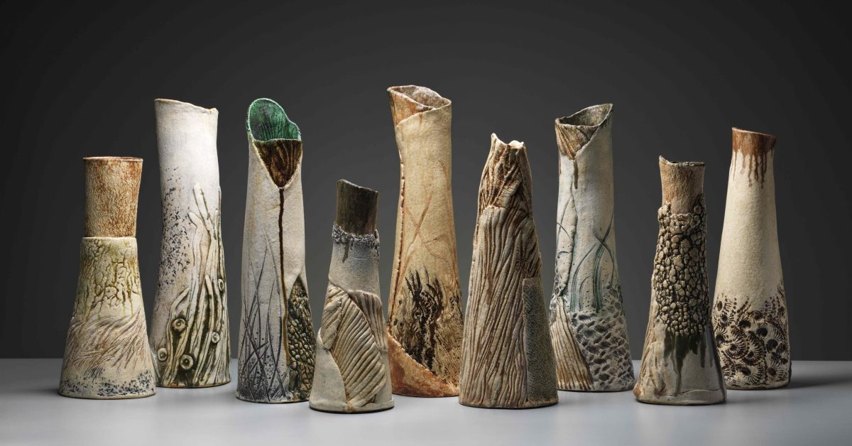 series of pottery vases 