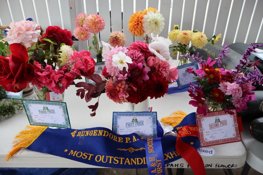 Floral pavilion display at the Bungendore Show.