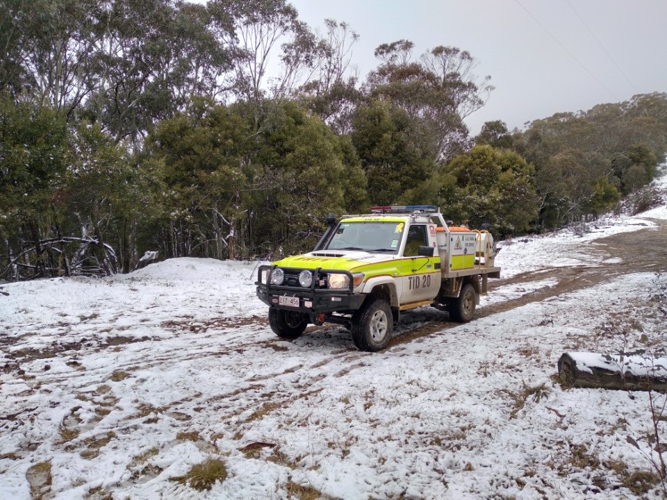 ACT Rural Fire Service truck in the snow