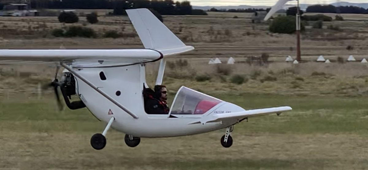 Ultralight aircraft in flight