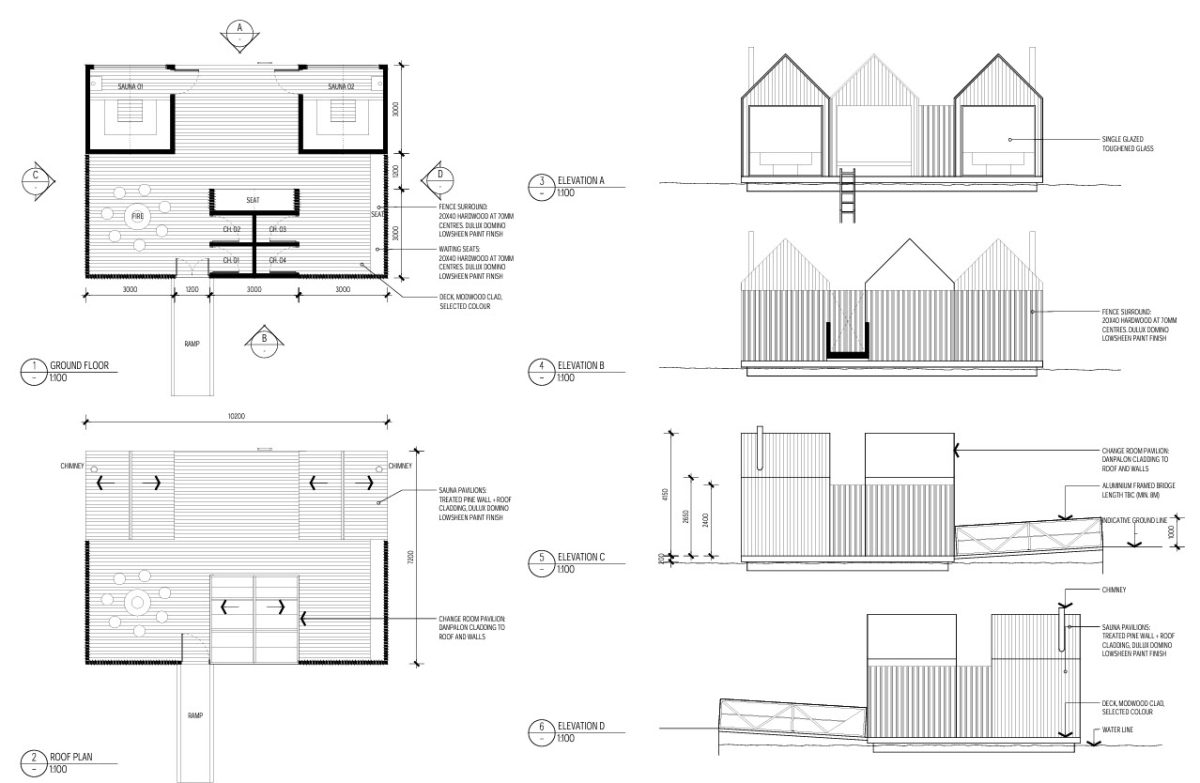 plans of sauna on lake