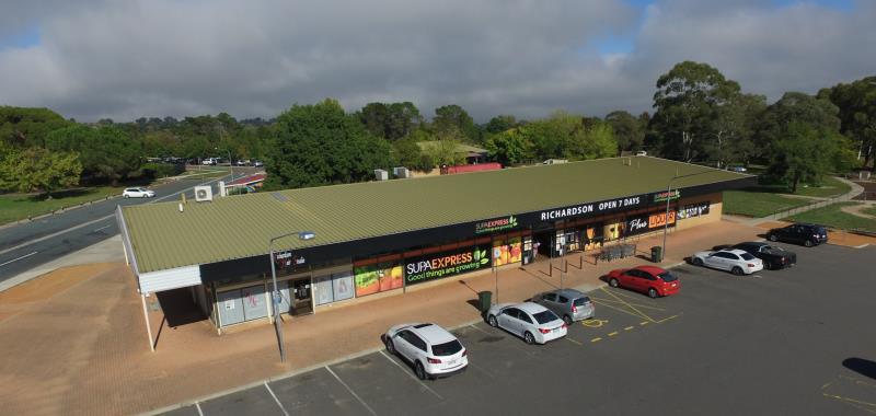 aerial view of Richardson shops